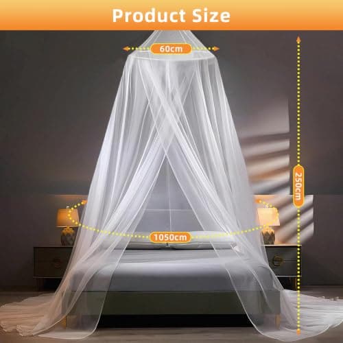 SUODAO Mosquito Net for Bed, 60 x 250 x 1050 cm Dome Canopy for Single Double Bed kids bed canopy for girls Mosquito Protection Hanging Net Mosquito Net Travel canopy bed curtains for Travel and Home — view 5