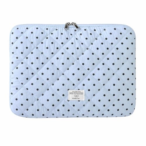Puffy Laptop Sleeve 13 Inch Cute Polka Dot Laptop Case Soft Quilted Computer Sleeve Protective Cover for MacBook, iPad, Notebook, Chromebook
