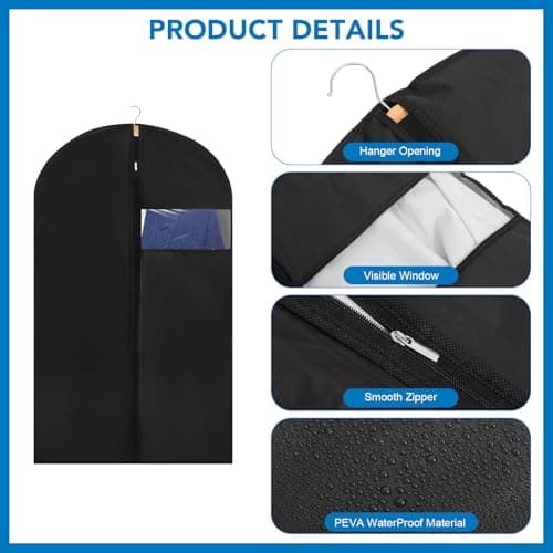 12 Pack Suit Bags PEVA Garment Bag Clothes Covers Suit Protector 60cm*100cm — view 4