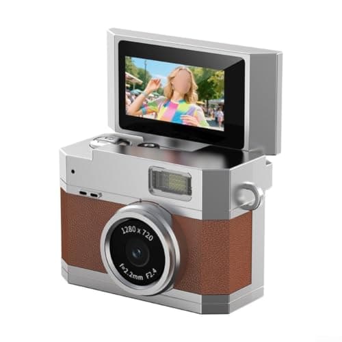 for mini Digital Camera 0.96" Screen Pocket Vlog Cam for mini(Brown)