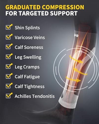 CAMBIVO Calf Compression Sleeves for Men & Women, 2 Pairs — view 6