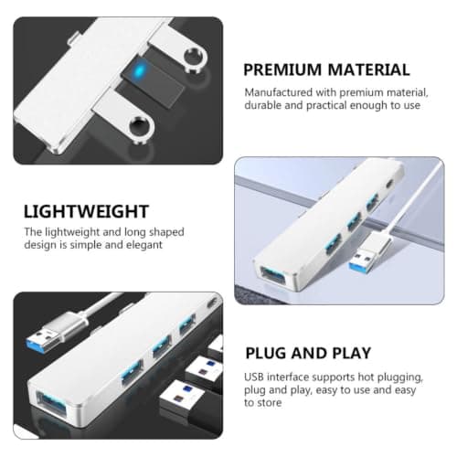 Multi-port USB Hub 4 Ports Stainless Steel ABS Data Splitter — view 6
