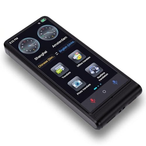 Sxhlseller Real Time Voice Translator Device, Supports 158 Languages with Noise Canceling Microphone, 2.4G WIFI, Camera Translation for Travel and Business
