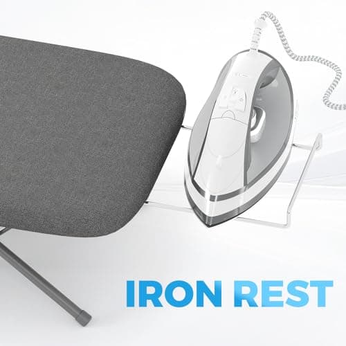 KINGRACK Foldable Small Ironing Board with Iron Rest, 30×76 cm,Black — view 6