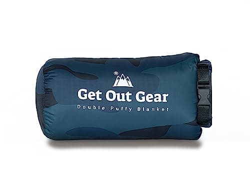 Get Out Gear Cozy Camo Camping Blanket - Puffy, Packable, Lightweight and Warm | Ideal for Outdoors, Travel, Stadium, Festivals, Beach, Hammock |Water-Resistant Backpacking Quilt — view 2