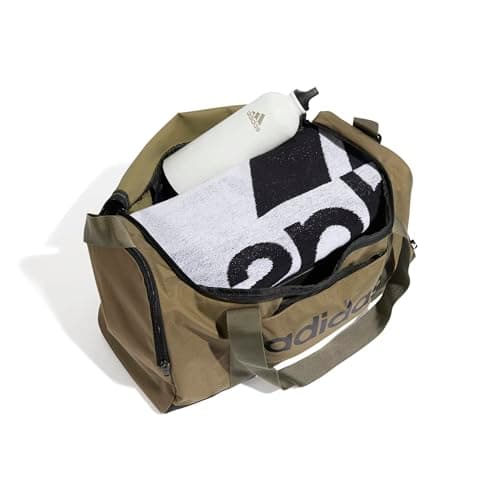 adidas Unisex Essentials Linear Duffel Bag Duffel Bag, Olive strata/Black, S — view 6