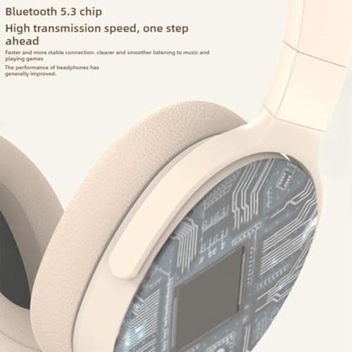 Wireless Headphones, Over Ear Headphones, Foldable Noise Cancelling Headset, Lightweight Comfortable for Travel, Office, Gaming and Music (Orange) — view 5