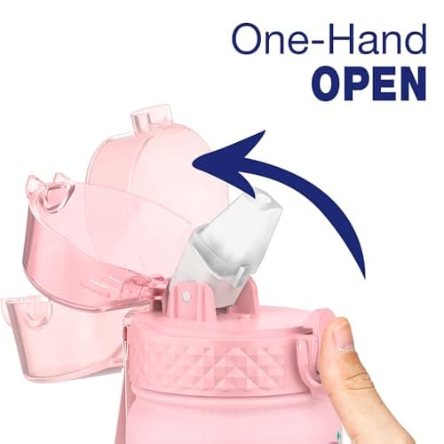 GOPPUS 550ml/18oz Kids Insulated Water Bottle with Straw Cute Double Wall Stainless Steel Child's Small Flask Vacuum Insulated Steel Metal Leak Proof Drink Flask Boys Toddler Girls Bottles BPA-Free — view 3