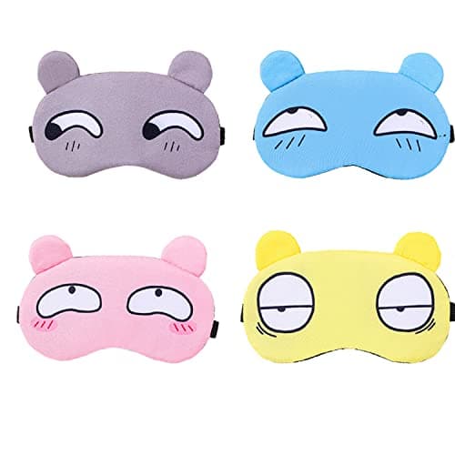 JCKD 4 Pack Daydream Sleep Eye Masks, Universal Cute & Soft Fluffy Travel Resting Eye Masks, Disney Daydream Masks