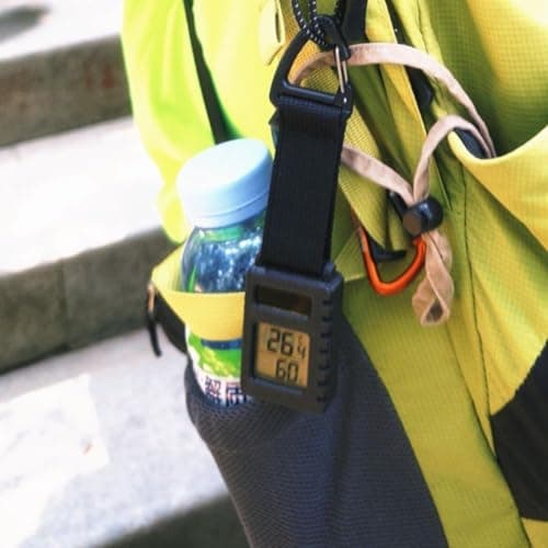 Portable Digital Small Hygrometer Thermometer,Mini Carabiner Clip Meter for Hiking,Backpacking HikingTravel Thermometer with Carabiner Clip,Travel Mountaineering Vehicle Pendant Keychain,for Hiking — view 6
