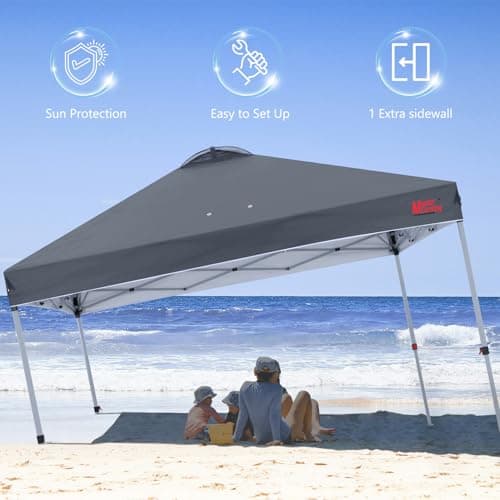 MASTERCANOPY Pop-up Gazebo Tent with 1 Sidewall (3x3M,Dark Grey) — view 2