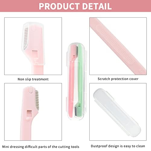 6PCS Face Razor for Women, Dermaplaning Blades Set with 1PCS Eyelash brush — view 3
