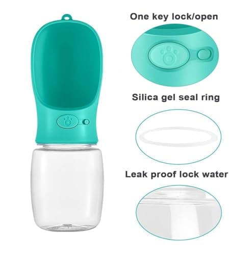 Emwel Dog Water Bottle - 350ml Water Feeder Leak Proof Portable Puppy Water Dispenser with Drinking Feeder for Pets Outdoor Walking, Hiking, Travel, Food Grade Plastic For Pets — view 3