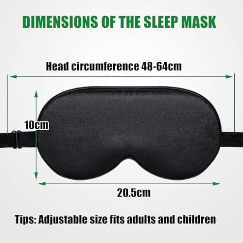 Eye Mask for Sleeping Adjustable Elastic Strap Sleep Mask Blackout Silk Sleep Eye Masks for Women and Men Soft Blindfolds 2 Pack Black Purple — view 5