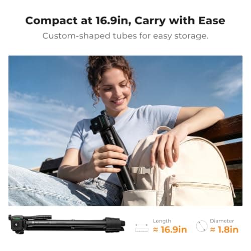 K&F CONCEPT 57.9"/147cm Lightweight Camera Tripod — view 2