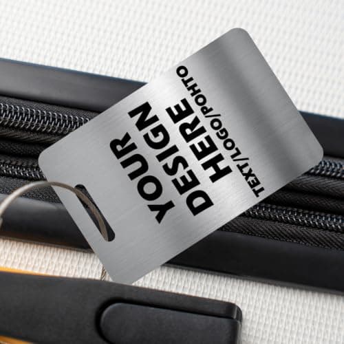 Personalised Luggage Tags Custom Stainless Steel Suitcase Tags Add Name ID Photo Customised Luggage Labels for Suitcases Travel Suitcase Identifier for Business Trip Backpacking Family Travellers — view 5