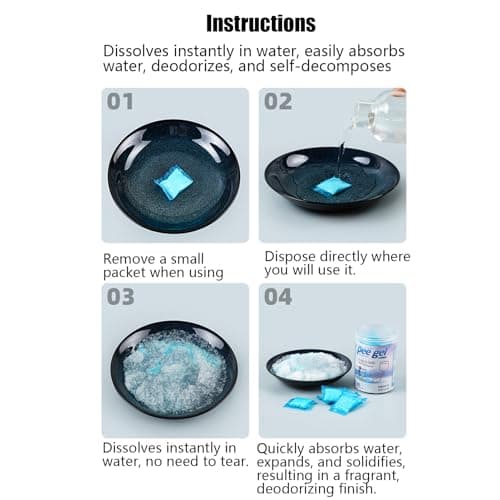 Quorvex Pee Gel for Camping 40 Pieces, Liquid Solidifier, Absorbent — view 5