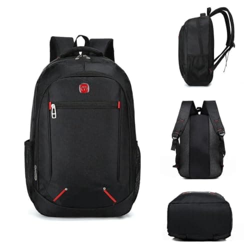 Kinhomii Black Backpack Rucksack Large Bag Travel Work Hiking School Sports Outdoor Laptop Bag Water Resistant School Rucksack Gift for Men and Women — view 5