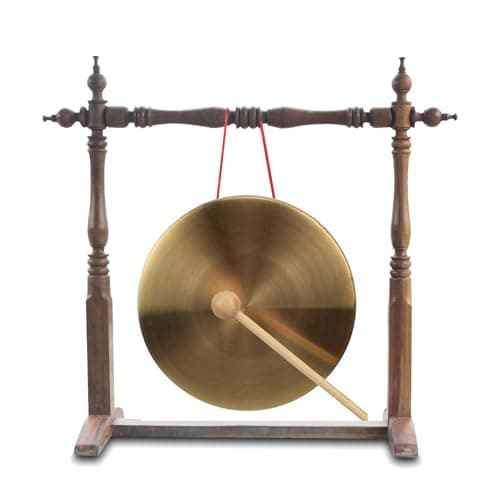 Traditional Chinese Small Gong Musical Instrument – Metal Gong with Wooden Hammer for Kids, Parades, Festivals, and Entertainment, Improves Rhythm, Hand-Eye Coordination, and Percussion Skills