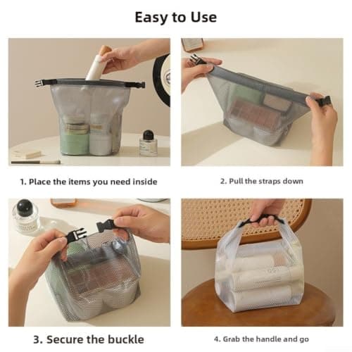 Travel Makeup Bag Large Opening for Organised Storage(Black) — view 5
