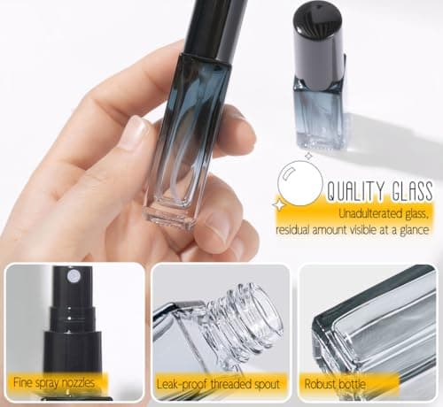 Aieino 5PCS 10ml Travel Perfume Atomiser Refillable Leakproof Glass Bottle — view 5