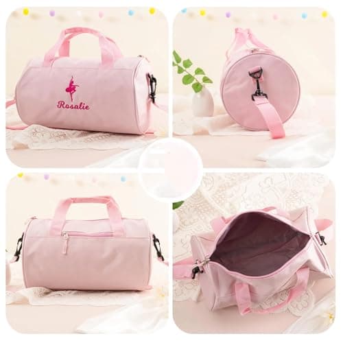 Toddler Dance Bag for Girls, Personalized Travel Bag for Kids, Weekender Duffel Bag, Monogram Ballet Shoes Bag, Child Diaper Bag Gift (Purple) — view 3