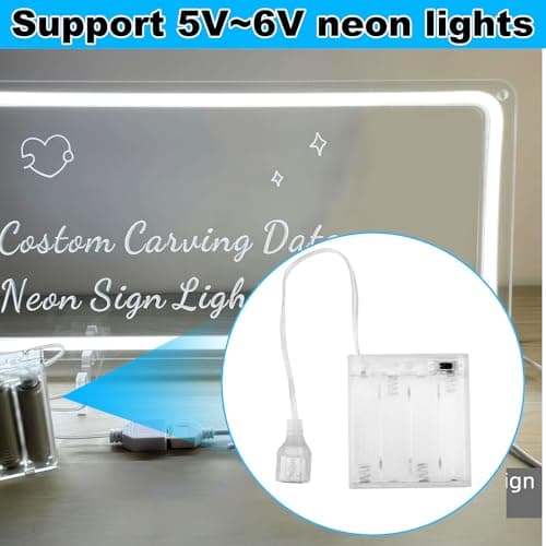 Portable Battery to USB Powered Pack for 5V-6V LED Neon Sign — view 3