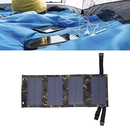 10W Portable Solar Charger, Small Foldable Solar Panel,High Conversion, IP65 for Travel, Camping, Emergency Power Supply - Dual USB Output (Camouflage) — view 6