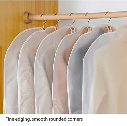 DDGAO Garment Covers Dustproof Clothes Covers Moth Proof Coat Bag with Zip PEVA Translucent Dress Cover Waterproof Anti-mite Breathable Suit Protector 5pcs (60x80cm) — view 3