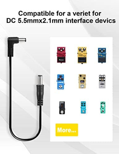 Mr.Power Guitar Effect Pedal DC Cable 5.5 x 2.1mm Power Lead/Cord, Male to Male 24AWG Connector Plug Wire Adapter (16 inch, 8 Pack) — view 4