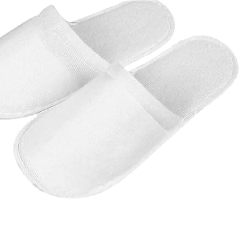 Beach Stone 10 Pairs Disposable Spa Slippers, Closed Toe Womens White Slippers for Girls Women Party Guest Travel Home Hotel Use — view 6