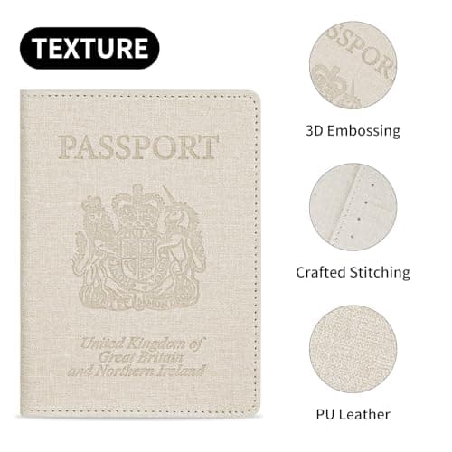 Cinocratic RFID Blocking Passport Holder Cover & Travel Wallet - PU Leather Organiser for Credit Cards, Boarding Pass and ID Cards | Travel Accessories for Men&Women (White) — view 4