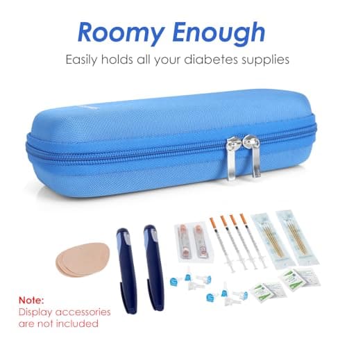 YOUSHARES Insulin Cooler Travel Case - Monjaro Travel Case with 2 Ice Packs, Keep Medicine Cool While Traveling for GLP-1 Ozempic Pens, Diabetic Supplies (Blue) — view 5