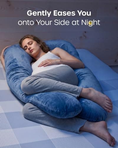 Nuliie Pregnancy Pillow for Sleeping, U Shaped (Navy) — view 4