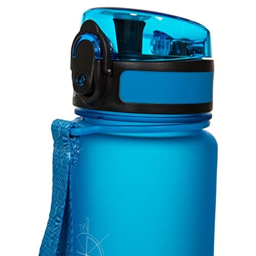 Trespass Water Bottle Flintlock - BPA-Free Plastic, Lockable Flip Lid, Wrist Strap, 500ml Capacity — view 4