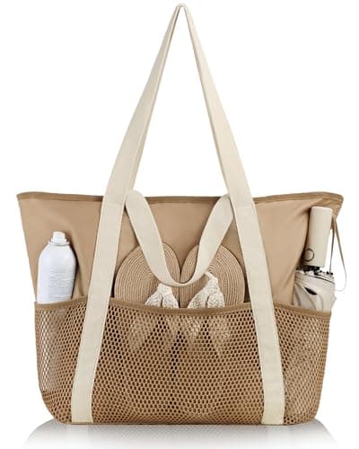 HOMESPON Beach Bag Large Waterproof Tote for Women with Zipper