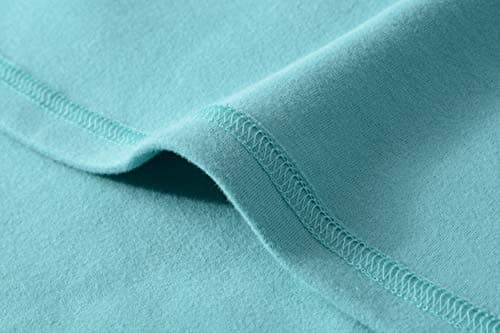 HieasyFit Women's Cotton Mock Turtleneck Long Sleeve Basic Thermal Top, Turquoise, L — view 5