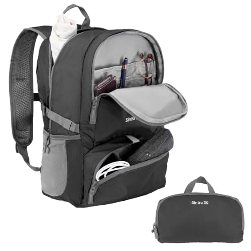Trail Foldable Backpack, Lightweight Packable Rucksack, 30L, Black