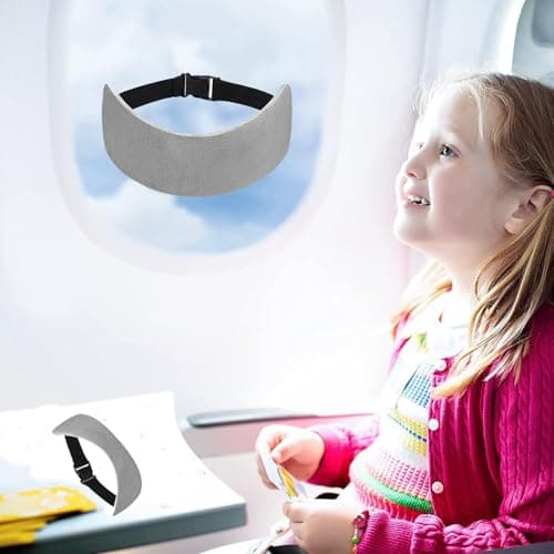 GETFACAI Head Rest Eye Mask Airplane, Airplane Head Strap, Travel Pillow for Airplane, Band Comfort Head & Neck Support For Airplanes, Cars Sleeping and at Home Travel Pillow Alternative (Grey) — view 5