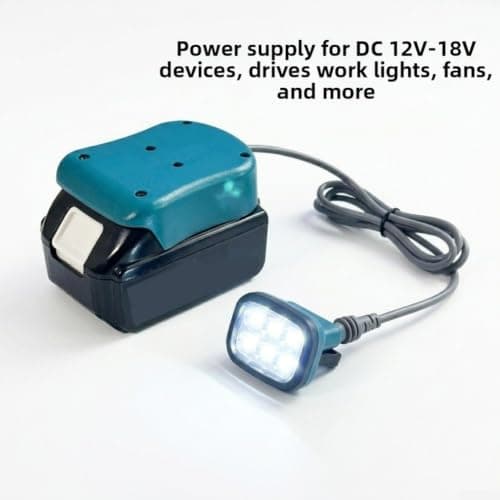 18W DC Power Adapter with 96cm Cables for 18V 20V MAX for lxt for battery, Compatible with BL1830 BL1840, Teal ABS Converter for Work Light Fan Tools(without USB blue) — view 4