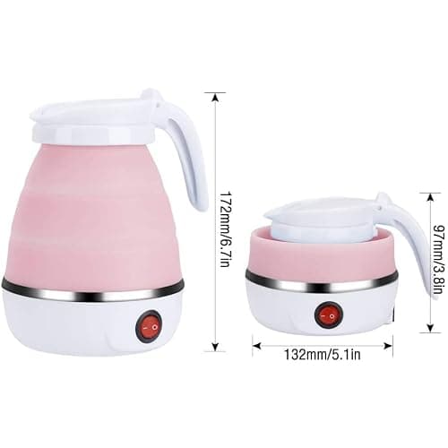 Mini Foldable Electric Kettle Collapsible Kettle Portable Suitable for Home Travel and Camping (Pink) — view 2