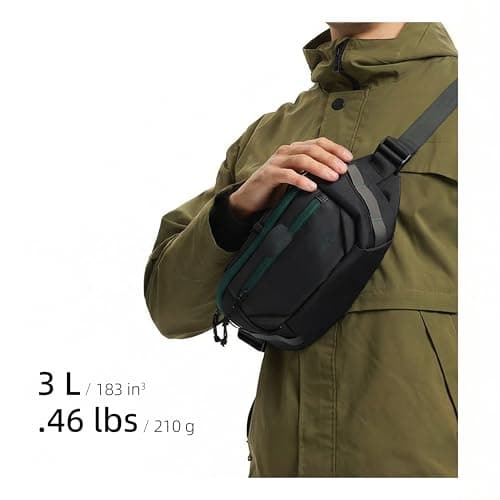 KalgoTeal Travel Bum Bag 3L, Crossbody Adjustable Strap, Padded Back, Water Repellent — view 2
