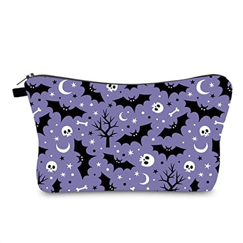 FAVORTALK Travel Makeup Bag, Cosmetic Travel Bag,Water-Proof Polyester Make Up Bag with Hallowmas Element, Portable Toiletry Bags for Women Girls -B1196 — view 4