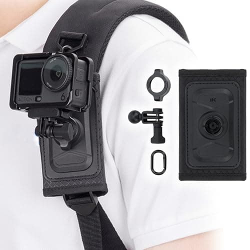 JJC Action Cam Backpack Shoulder Strap Mount for DJI Osmo Action 6 5 Pro 4
