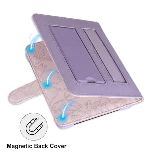 HoYiXi Universal Case For 6.8",7" eReader,Compatible with Kindle/Kobo Clara HD/Kobo Clara 2E/Paperwhite/PocketBook/Tolino eReader,with HandStrap/Kickstand, Cover for 6.8"-7'' eReaders,Purple — view 4