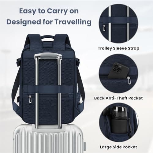 OTAHGK Cabin Bags 40×30×20 for Ryanair Underseat Carry-ons Travel Backpack Hand Luggage Bag Cabin Size 24L Flight Rucksack Casual Daypack School Office Backpack Fit 14 Inch Laptop-Blue — view 5