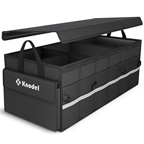 K KNODEL Car Boot Storage Organiser with Cover for SUV (Large, Black)