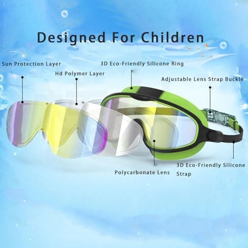 Splashyeyes Goggles, Blumi Baby Goggles, Waterproof And Anti-Fog Diving Mask, Wide View Swim Goggles For Children 3-14 (Purple, As Show, As Show) — view 3