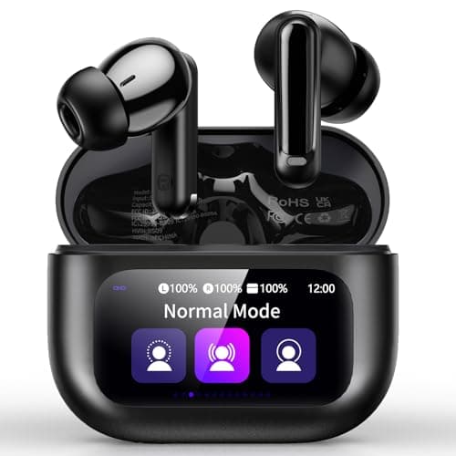2026 Wireless Earbuds, Bluetooth 5.4 Headphones In Ear with Multifunctional Touch Screen, 48H HiFi Stereo Ear Buds with ANC/ENC Noise Cancelling/Transparency Mode, 5 EQ Modes, IPX7 Earphones for Sport