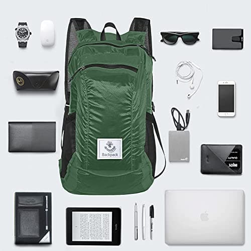 4Monster Packable Backpack Ultra Lightweight, Foldable Backpack Water Resistant, Hiking Daypack for Travel Camping Outdoor, Daily Walk-around, Cycling, Sports, Excursions(ArmyGreen, 16L) — view 4
